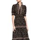 Max Studio Women's Floral Print Smocked Maxi Dress Black Size Large