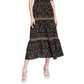 Max Studio Women's Floral Print Smocked Maxi Dress Black Size Large