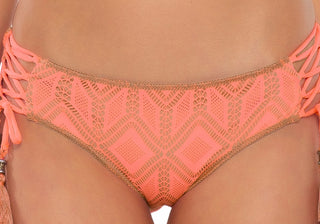 BECCA Wanderlust Crochet Lace-Up Hipster Swimsuit Bottoms Size M in Navy Blue for Women