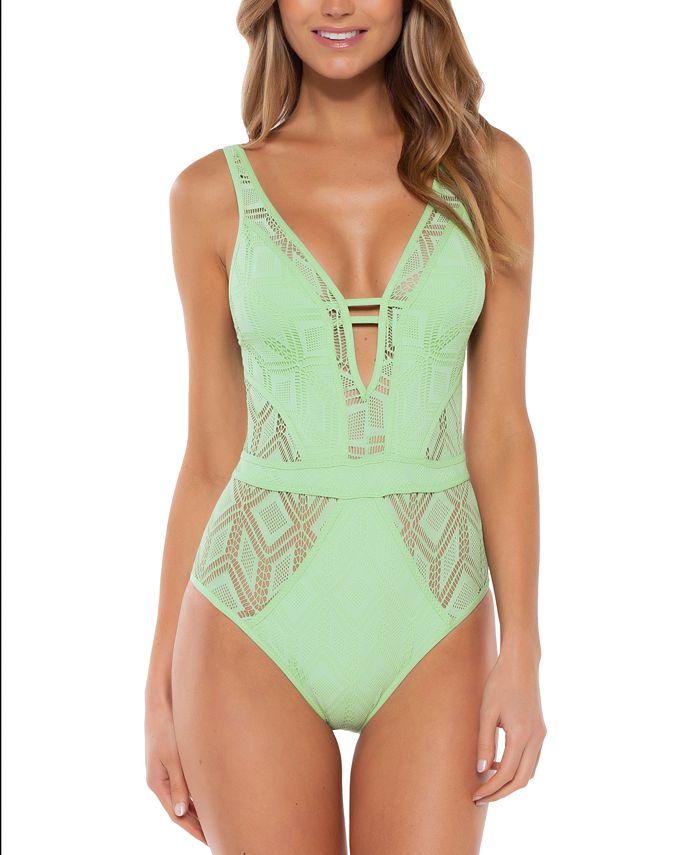 Becca Women's Wanderlust One Piece Swimsuit Green Size Large
