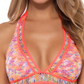 Becca Reveal Coral Halter Bikini Top Size M