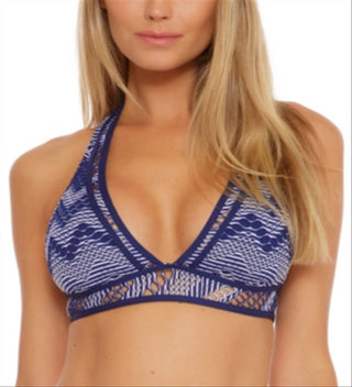 Becca Women's Reveal Halter Bikini Top Blue Size L