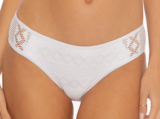 Becca Women's Colorplay Crochet Hipster Bikini Bottoms White Size X-Small
