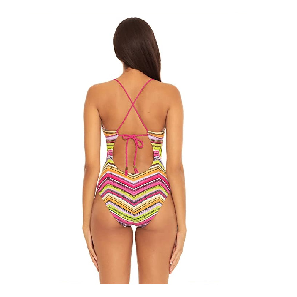 Becca Women's Farah Reversible Abigail One Piece Swimsuit Multicolor Size Large