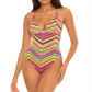 Becca Women's Farah Reversible Abigail One Piece Swimsuit Multicolor Size Large