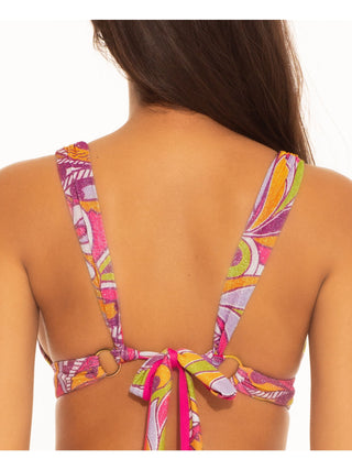 Becca Women's Psychedelica Shirred Bikini Swim Top Pink