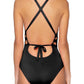 Becca Women's Black Plunge One-Piece Swimsuit Size X-Large