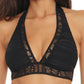 Becca Women's Colorplay Halter Bikini Top Black Size Small
