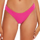 Becca Women's Pucker Up Textured Shirred Back Hipster Bikini Bottoms Swimsuit Pink Size Medium