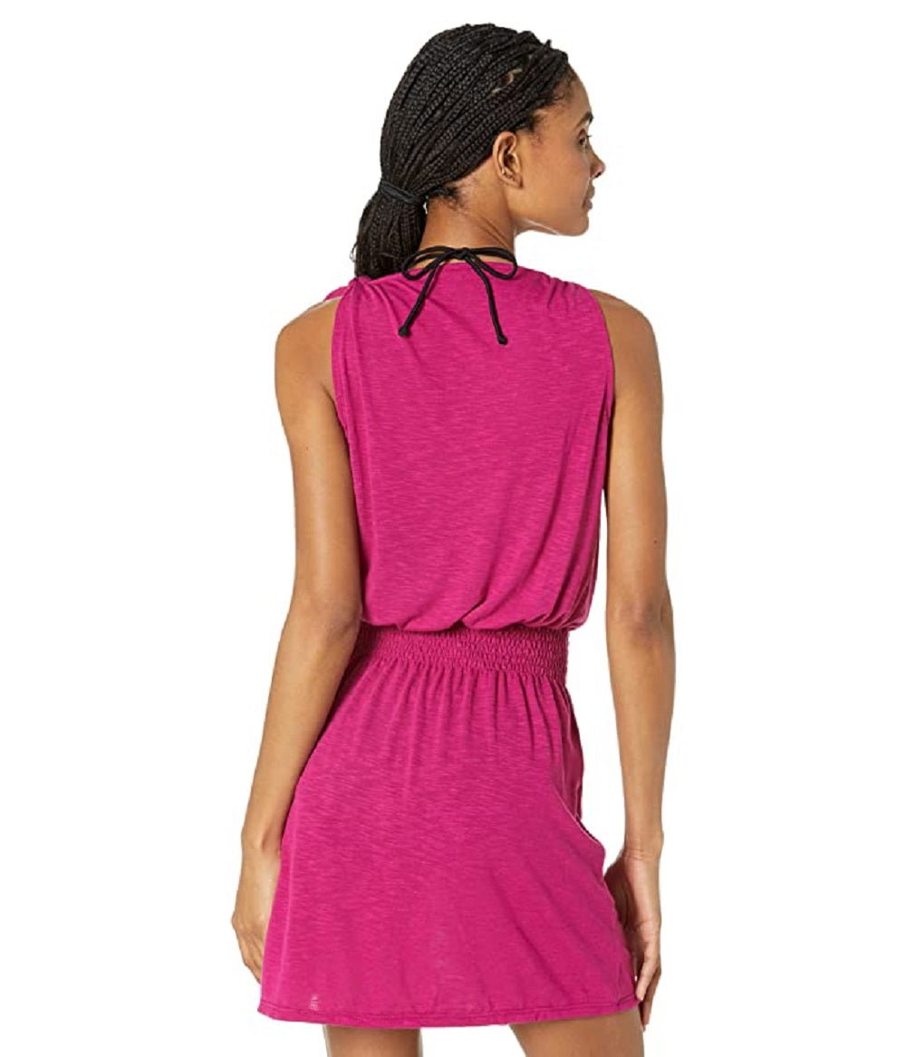 Becca Women's Breezy Basics Tie Shoulder Dress Pink Size Small