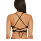 Becca Women's Color Play Laced-Back Bikini Top Women's Swimsuit Black Size Medium