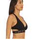 Becca Women's Color Play Laced-Back Bikini Top Women's Swimsuit Black Size Medium