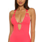 Becca Women's Color Code Plunge One Piece Swimsuit Pink Size Large