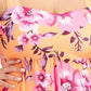 Becca Etc Women's Plus In Full Bloom Printed Tankini Top Swimsuit Orange Size 2X