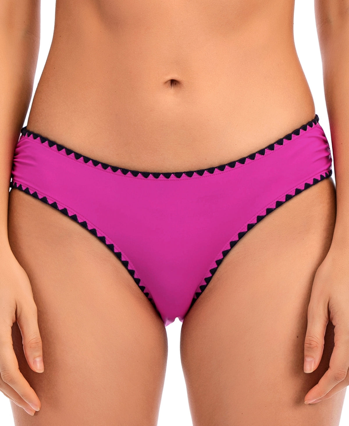 Lucky Brand Women's Spring Romantic Shell Stitch Hipster Bottoms Swimsuit Pink