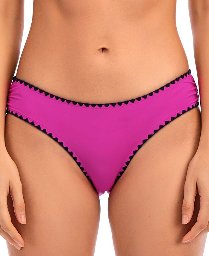 Lucky Brand Women's Spring Romantic Shell Stitch Hipster Bottoms Swimsuit Pink