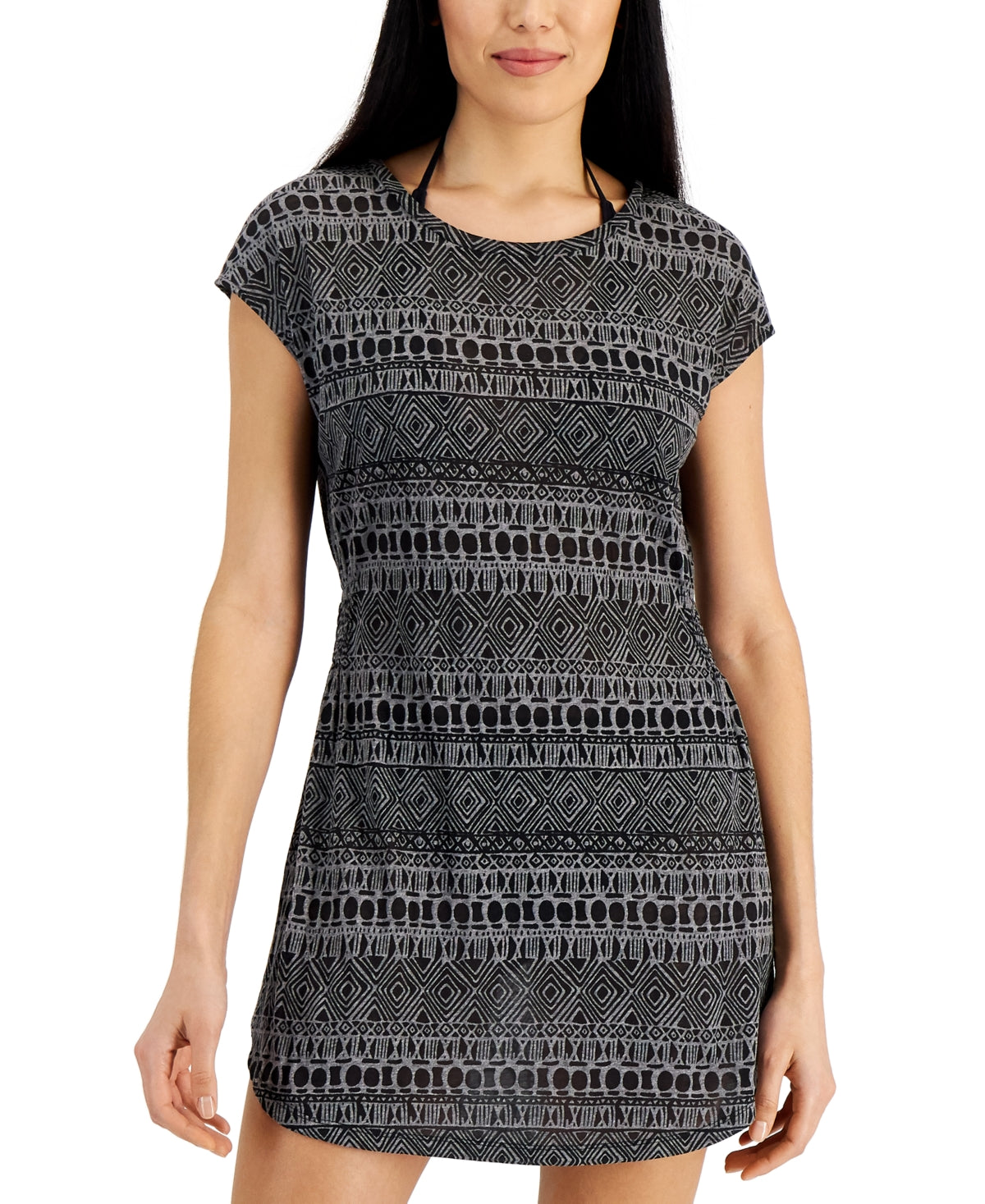 Lucky Brand Women's Spring Romantic Dress Cover Up Swimsuit Black Size Large