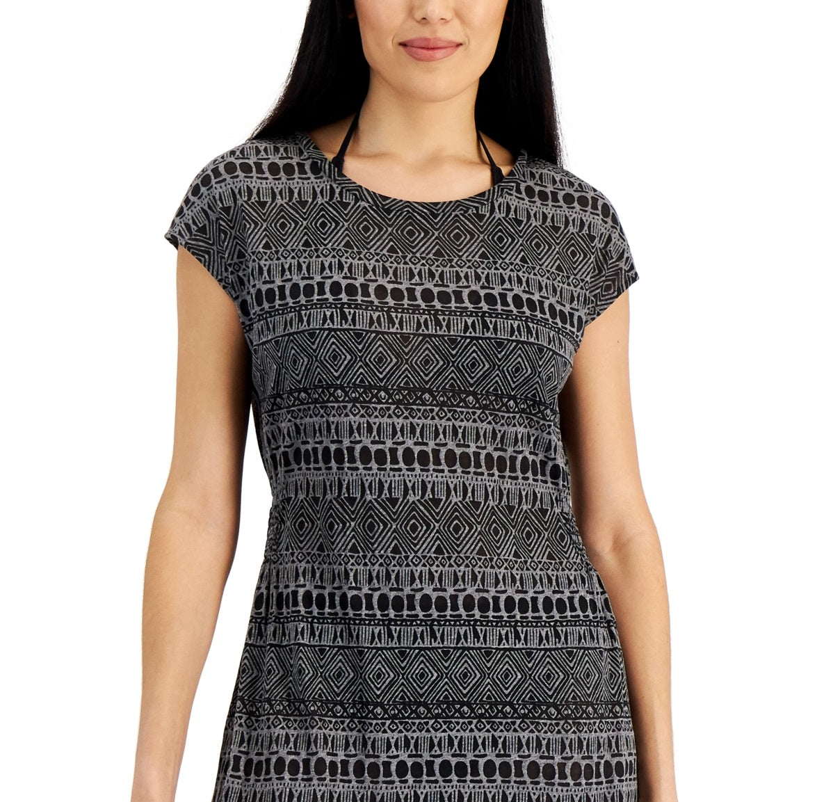 Lucky Brand Women's Spring Romantic Dress Cover Up Swimsuit Black Size Large