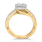 14K Yellow Gold Plated Sterling Silver 1/2 Cttw Princess Square Diamond Bridal Set