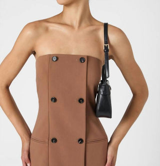 French Connection - AZRA TWILL STRAPLESS MIDI DRESS