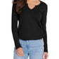 Bobi - Split V-neck Tee With Raw Cut Binding