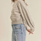 &Merci - Striped Batwing Sleeve Crew Sweater