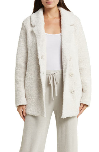 Barefoot Dreams Cozychic Double Knit Peacoat, Almond, Size Small