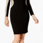 XSCAPE Women's Studded Illusion Choker Sheath Dress Black Size 8