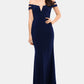 XSCAPE Women's Cold Shoulder Gown Blue Size 10