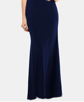 XSCAPE Women's Cold Shoulder Gown Blue Size 10