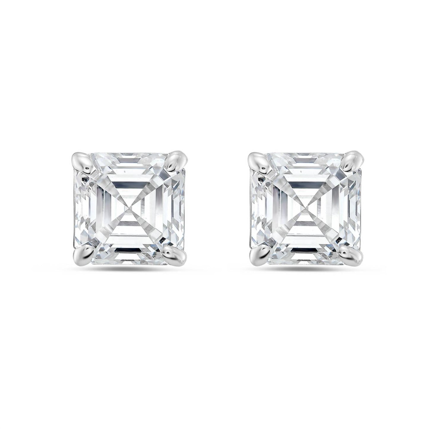 Diana M Jewels - 12.00 Cts Lab Grown Asscher Cut Stud Earrings