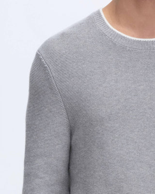 Atm - Cotton Cashmere Colorblock Long Sleeve Crewneck Sweater