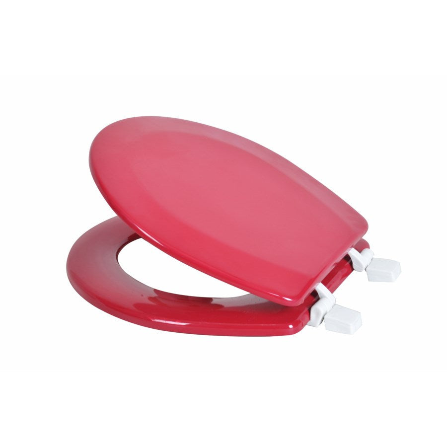 J&V Textiles Round Wooden Toilet Seat With Beveled Edge