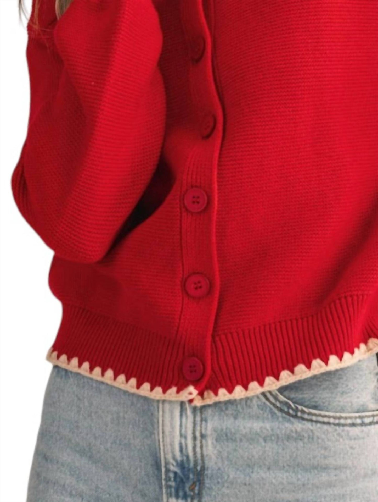 &Merci - Sweater Cardigan With Contrast Stitch