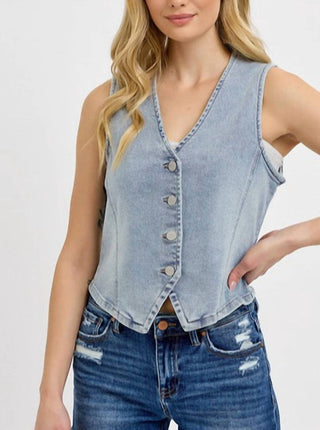 Risen - Denim Button Down Vest