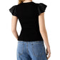 Steve Madden - Cecilie Crew Neck Short Sleeve Smocked Peplum Top