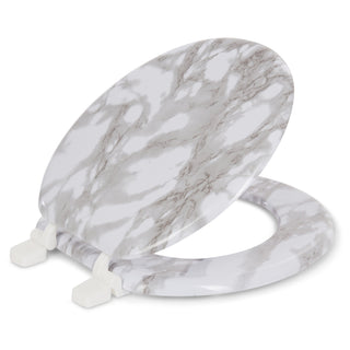 J&V Textiles Round Toilet Seat With Easy Clean & Change Hinge