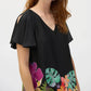 Joseph Ribkoff - Tropical Print V-neck Shift Dress