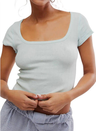 Free People - End Game Pointelle Baby Tee