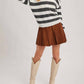 Bluivy - Women's Inner Tank Top Fuzzy Striped Knit Sweater