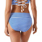 Tommy Bahama - BREAKER BAY STRIPE HIGH-WAIST BIKINI BOTTOMS