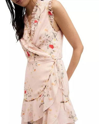 Allsaints - Ari Kora Floral Print Ruffle Wrap Mini Dress