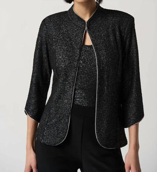 Joseph Ribkoff - Foiled Textured Knit Two-Piece Top Set