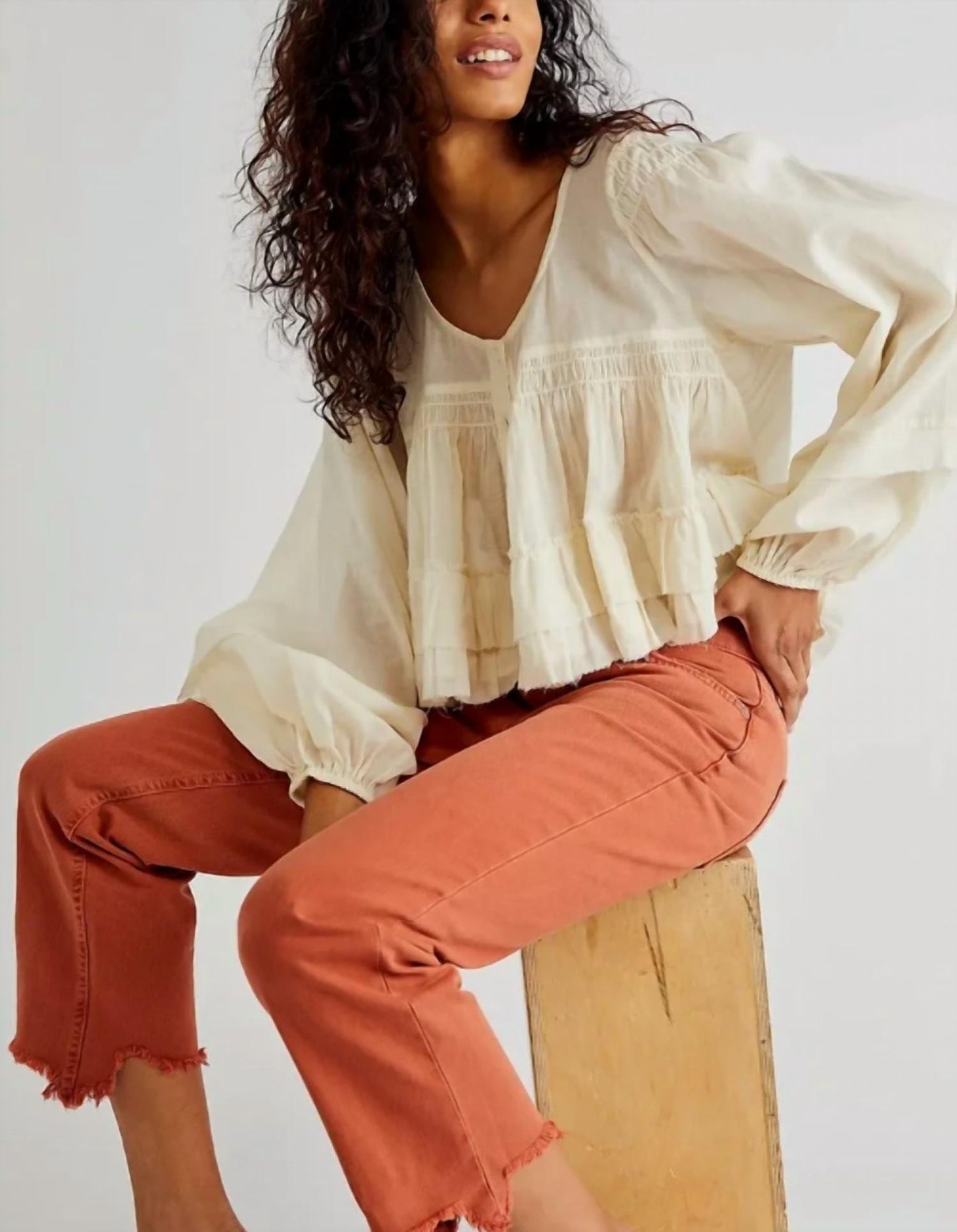 Free People - Maggie Mid Rise Straight Leg Jeans
