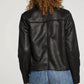Chaser - FAUX SUEDE SHEARLING REVERSIBLE WATERFALL NECK JACKET