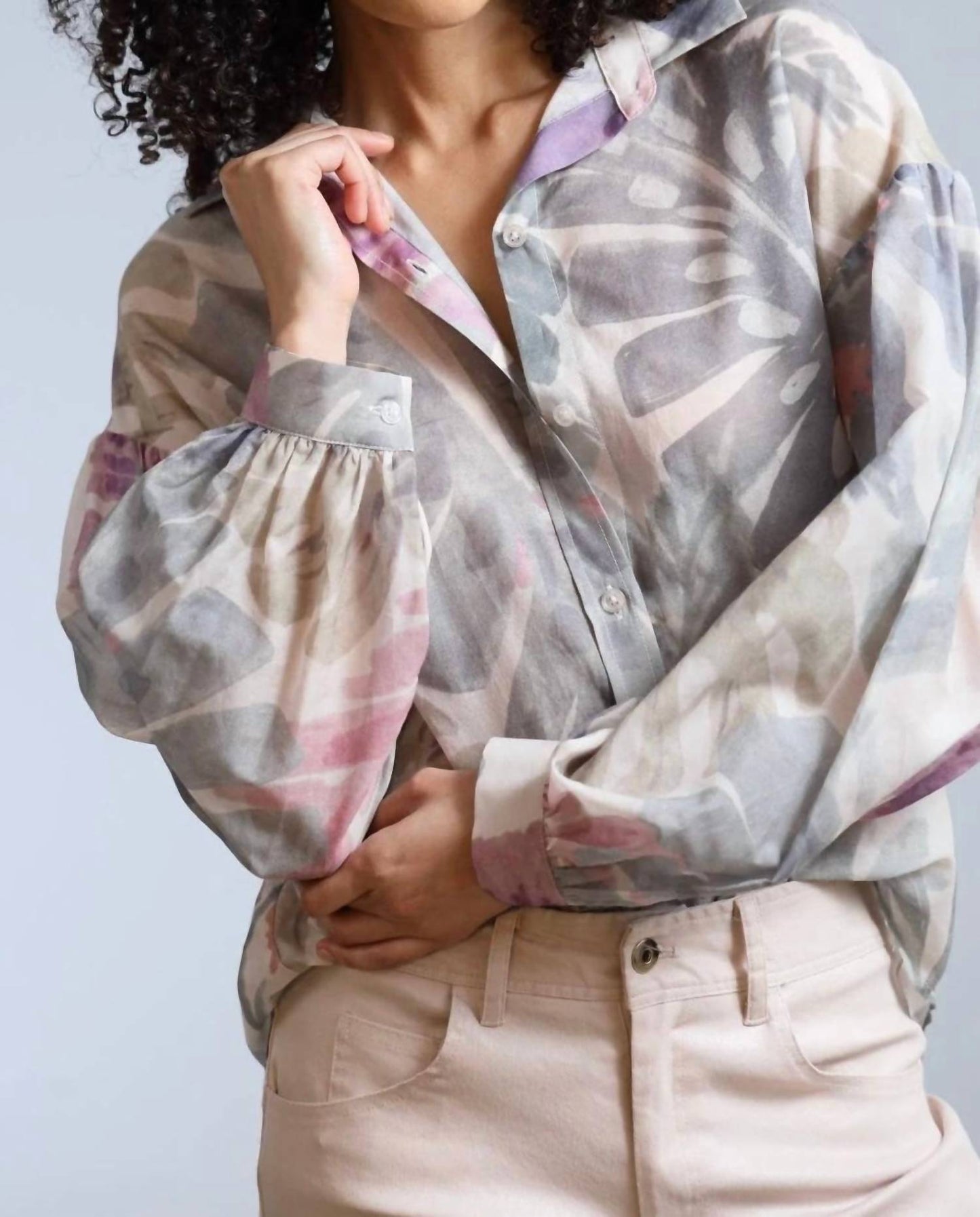 Lola & Sophie - Women's Palm Leaf Voile Shirt