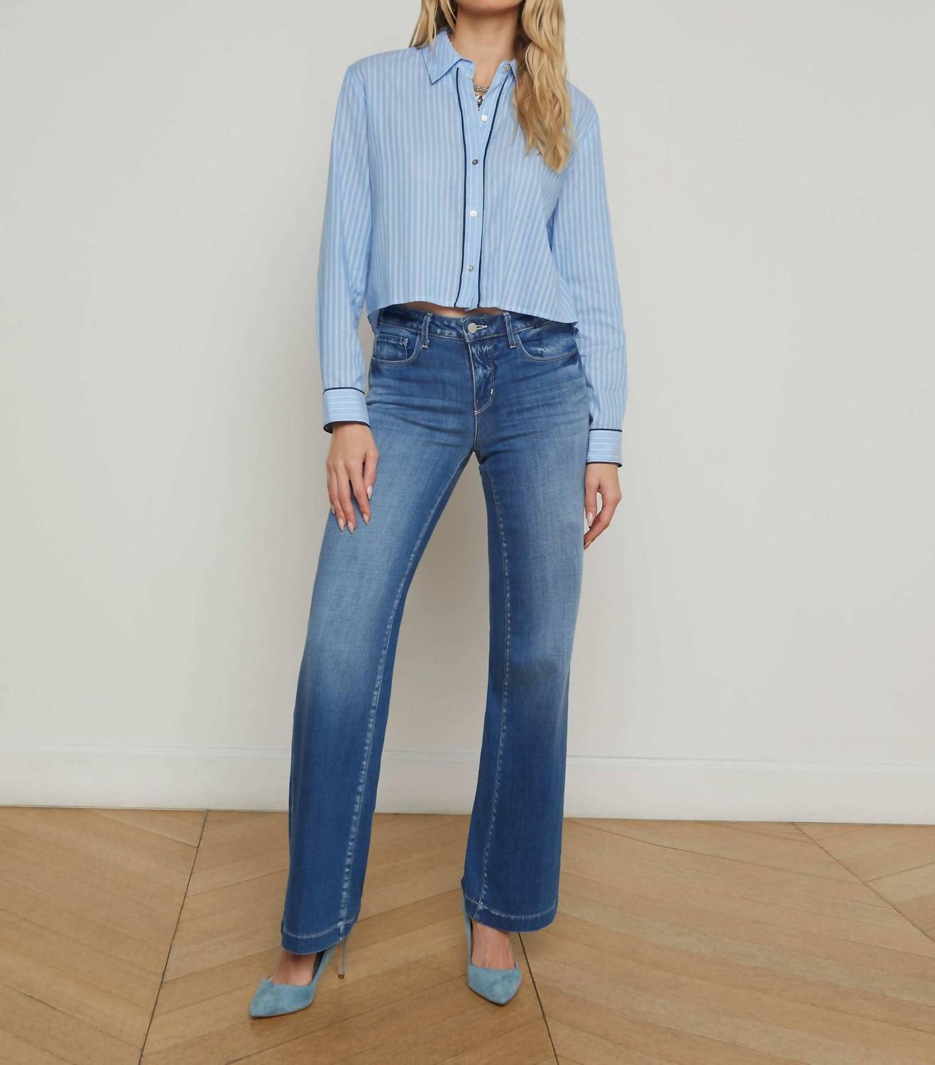 L'Agence - Cosette Cropped Poplin Shirt