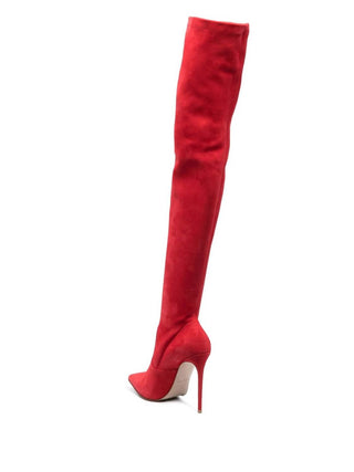 Le Silla - PRELOVED Eva stretch suede thigh high slip on leather boots