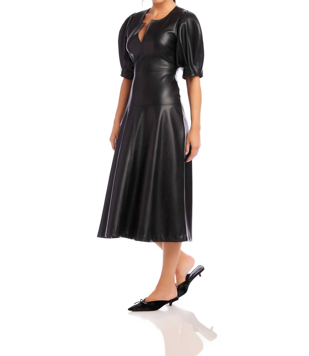 Fifteen Twenty - Sierra Faux Leather Midi Dress