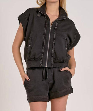 Elan - Cap Sleeve Zip Up Vest